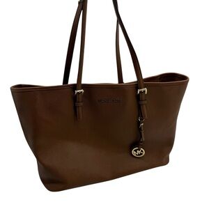 Michael Kors Jet Set Saffiano Tote Leather Purse Large Shoulder Bag Read